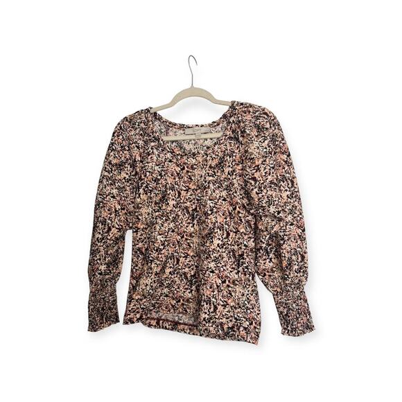 LOFT Floral Smocked Long Sleeve Blouse | Multicolor Print Women’s Size XS Petite - Picture 1 of 5